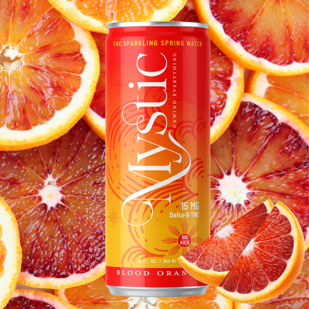 Big Kick Blood Orange 15mg Delta-9 THC seltzer, close-up