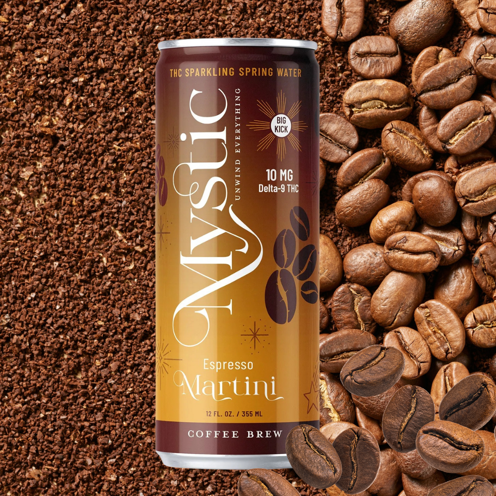 Big Kick Espresso Martini 15mg Delta-9 THC seltzer, close-up
